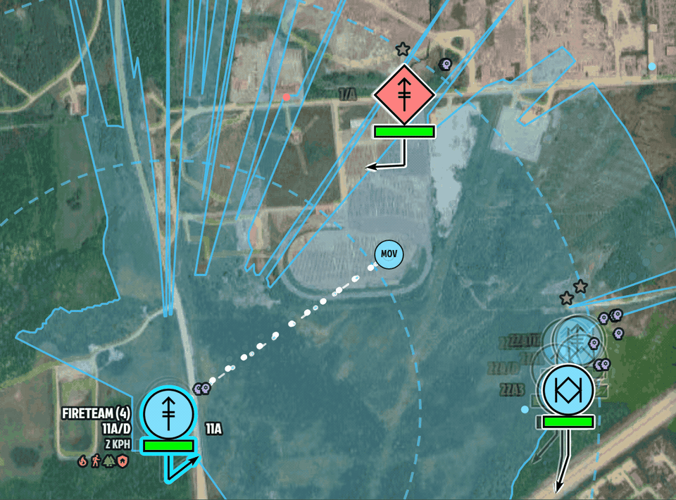 SANDTABLE line of sight between units