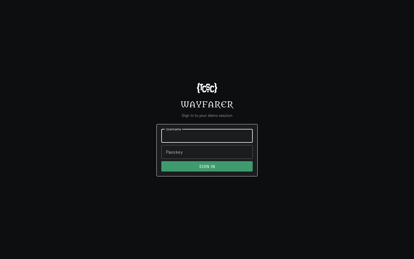 WAYFARER viewer sign-in